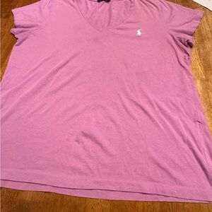 Purple Polo Girld V-Neck T-Shirt size large